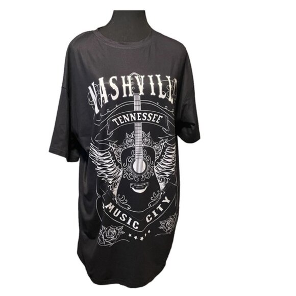 Plus Size Western Nashville Guitar Country Music Stampede Boho Cowgirl Sz OXL - Picture 2 of 9